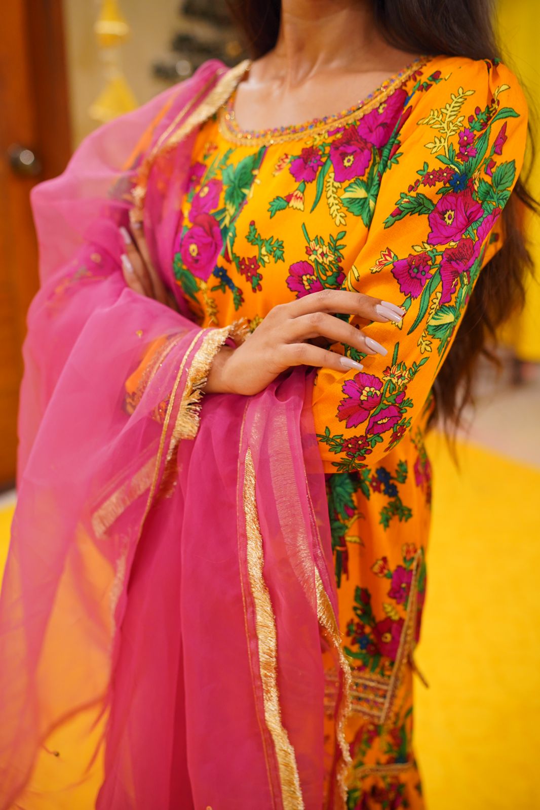 Mustard Gharara Set