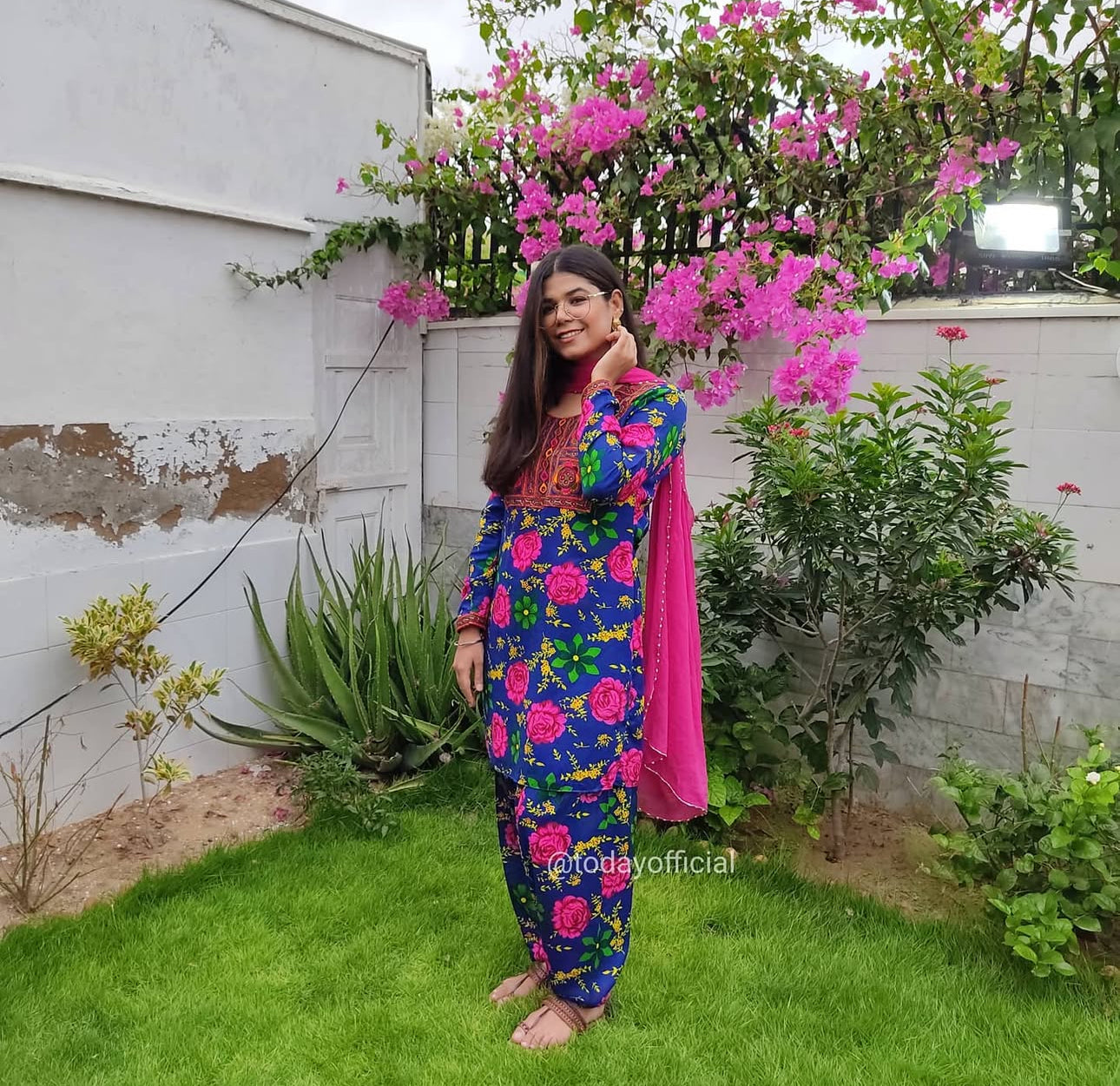 Gaj phuldaar Blue