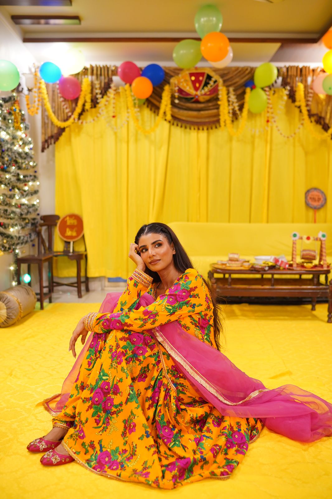 Mustard Gharara Set