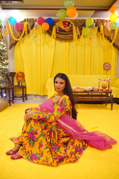 Mustard Gharara Set