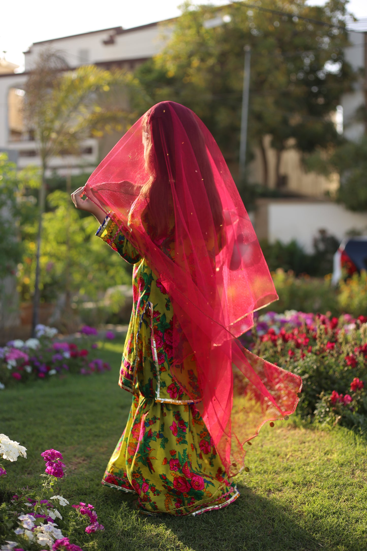 Sabz Rang -Floral print embellished Gharara Set 3 PC