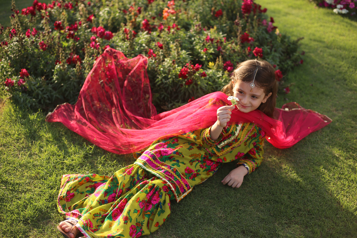 Sabz Rang -Floral print embellished Gharara Set 3 PC